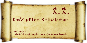 Knöpfler Krisztofer névjegykártya